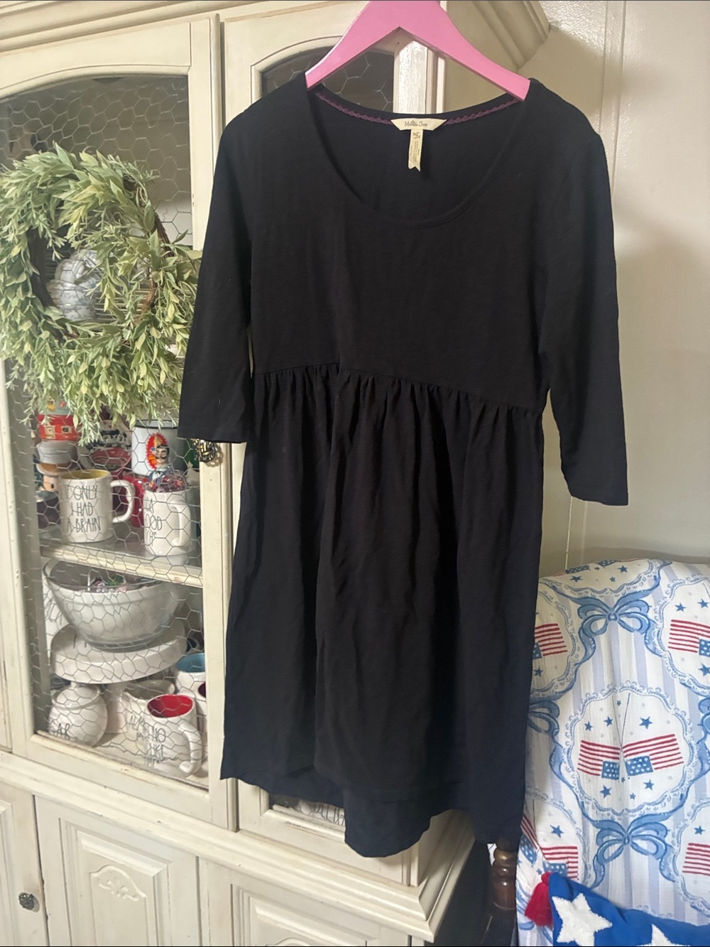 Matilda Jane Black Top with Plum Trim